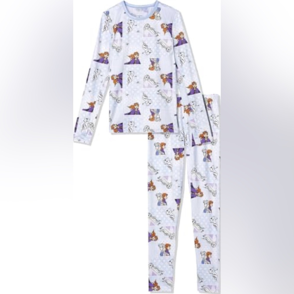 NWT- Cuddl Duds Frozen Girls Thermal Underwear Set -Long John - size 10/12